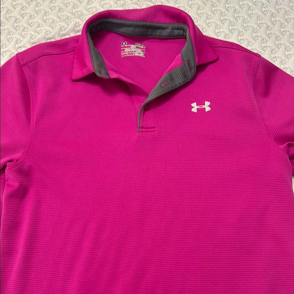 Under Armour Pink Button Down Shirt with Logo